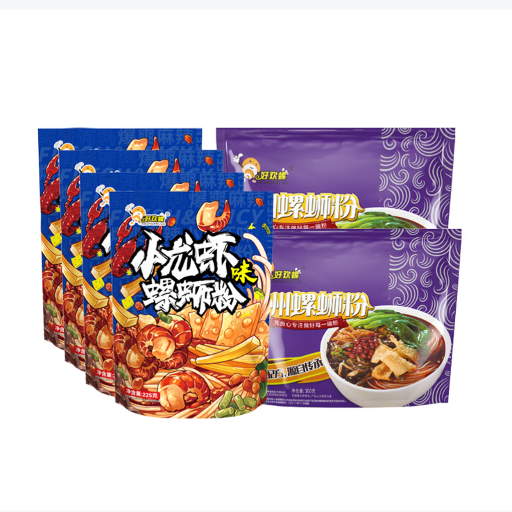 好欢螺 螺蛳粉经典原味300g*2袋+小龙虾味225g*4袋 43.76元