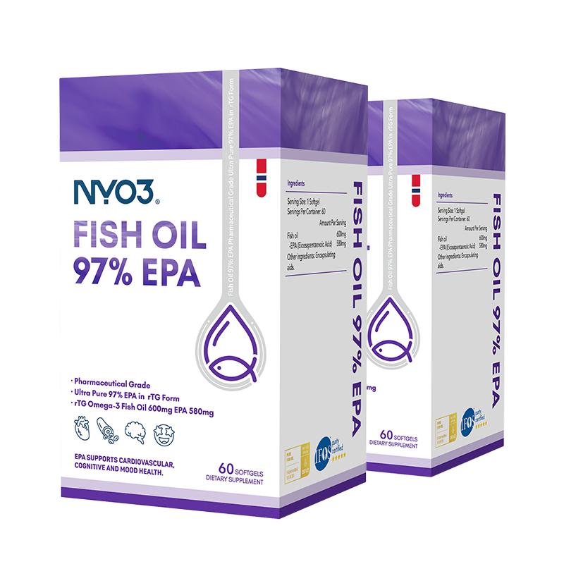 NY-O3 拍两件！到手四盒！NYO397%高纯度epa鱼油60粒 252.63元（需买2件，需用券