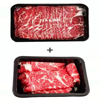 元旦特价 M5和牛眼肉牛肉片200g*5盒+安格斯牛肉卷250g*4盒 各2斤
