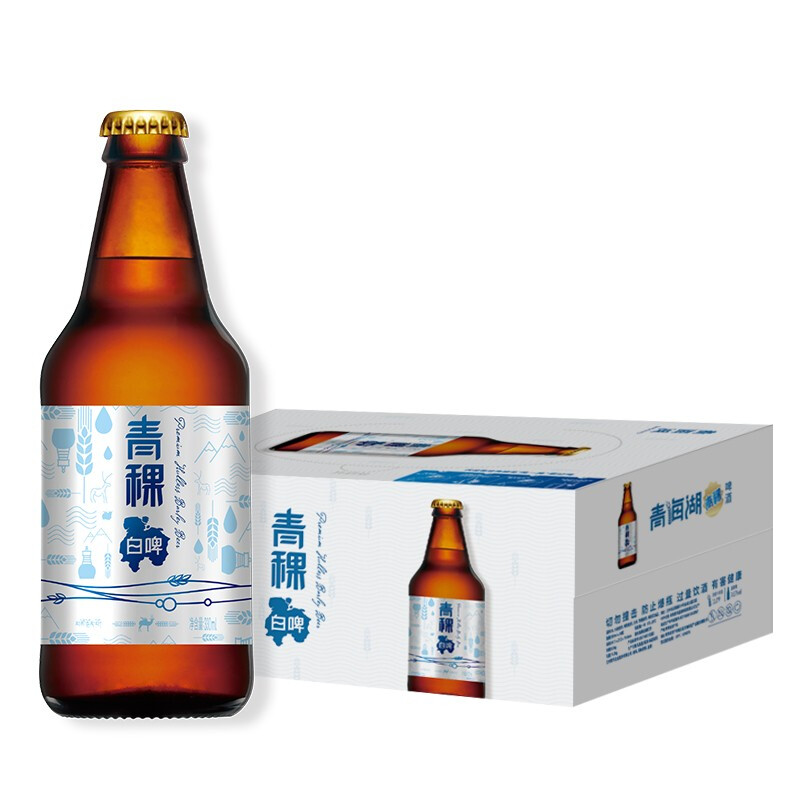 移动端：青海湖 高原清爽 青稞小麦白啤酒 330ml*24瓶 102.9元