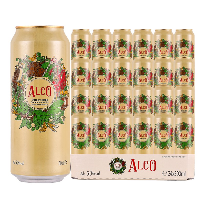 ALCO 阿尔寇 小麦啤酒 500ml*24听 99.9元（需用券）