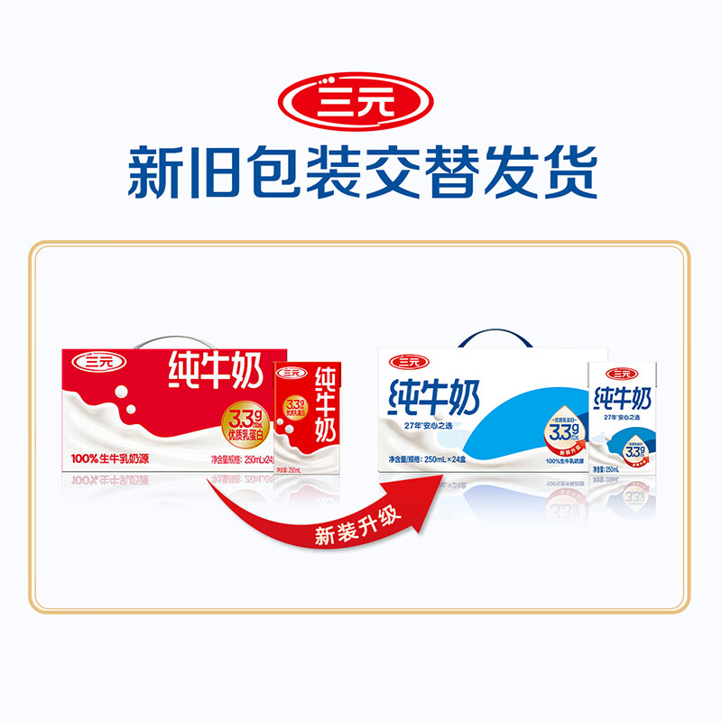 三元 2提装「城」意满满北京限定礼盒纯牛奶250ml*24盒 68.9元 - 线报酷