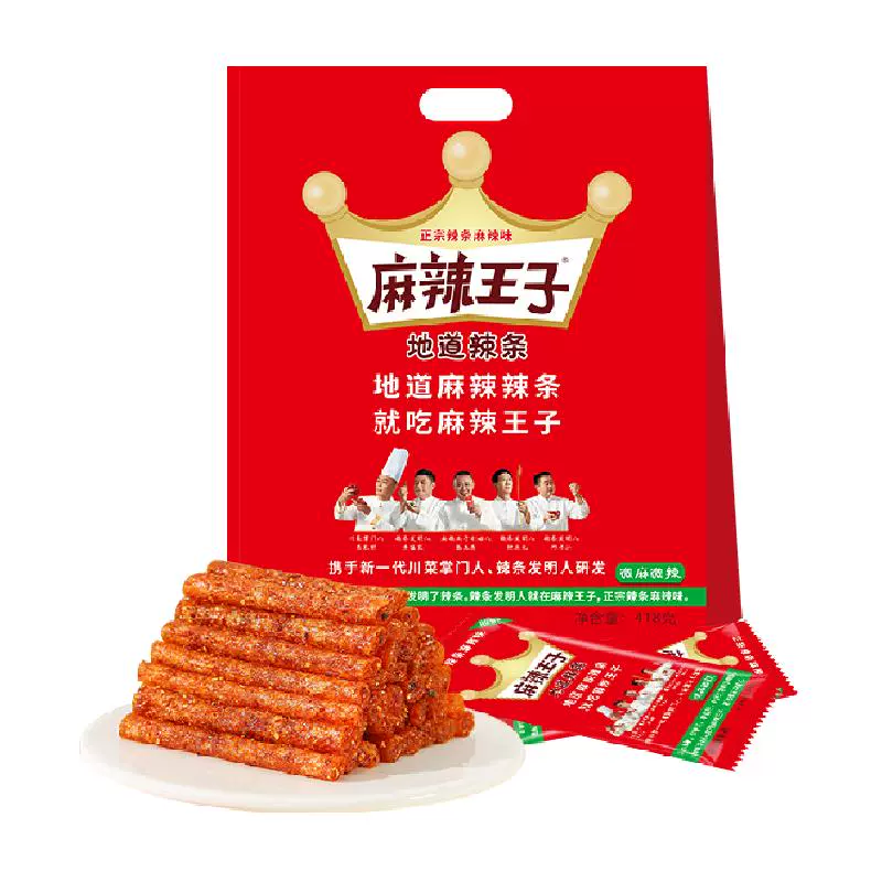 麻辣王子 微麻微辣辣条418g ￥18.81