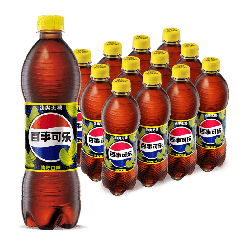 88VIP：pepsi 百事 可乐无糖青柠味汽水碳酸饮料500ml*12瓶 16.64元（需用券）