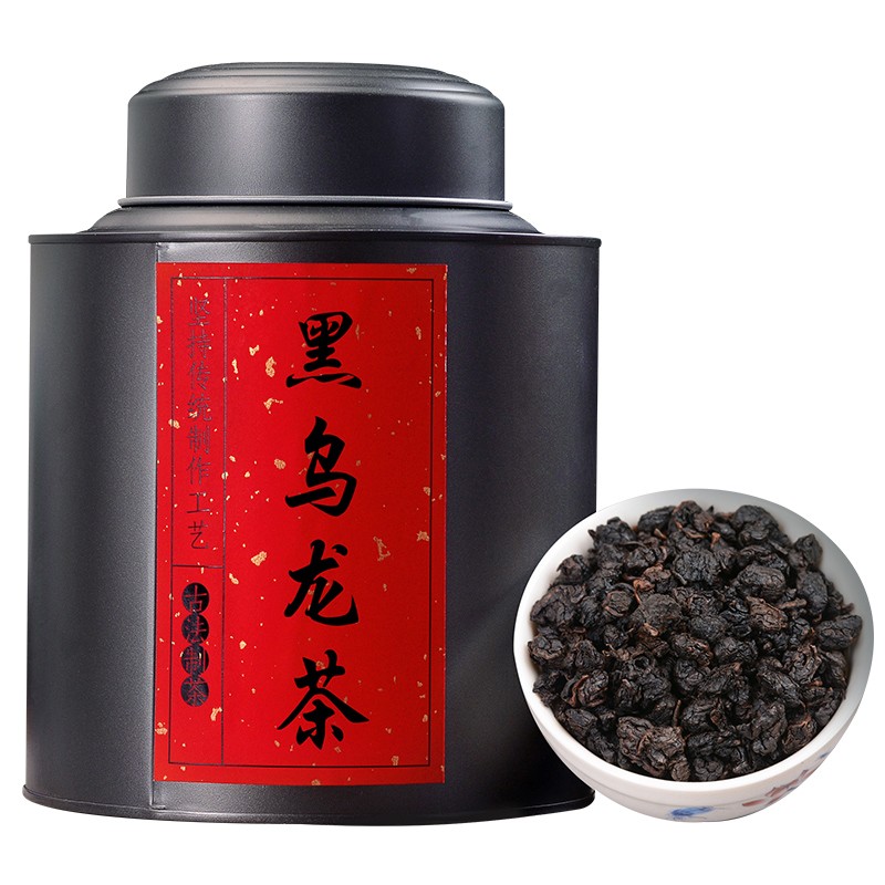 蘇阿哥 黑乌龙茶叶浓香型乌龙茶 炭焙熟茶油切木炭技法500克罐装送礼自饮 