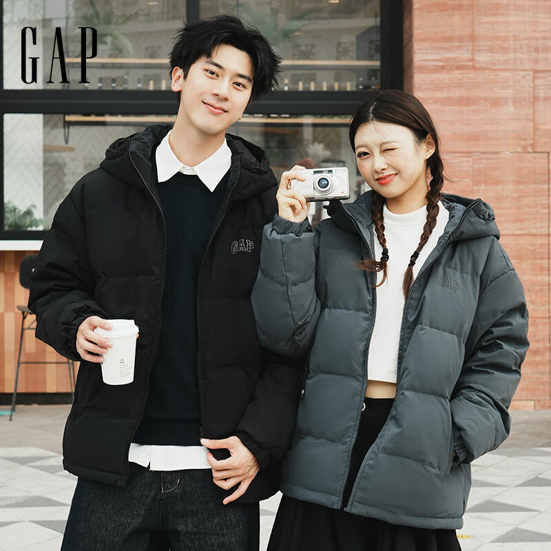Gap 盖璞 宽松连帽泡芙羽绒服百搭简约外套 791896 286元（需用券）