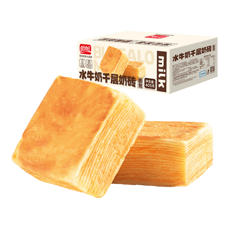 盼盼 谷物主义水牛奶千层吐司面包 405g*2箱 约18枚 13.9元