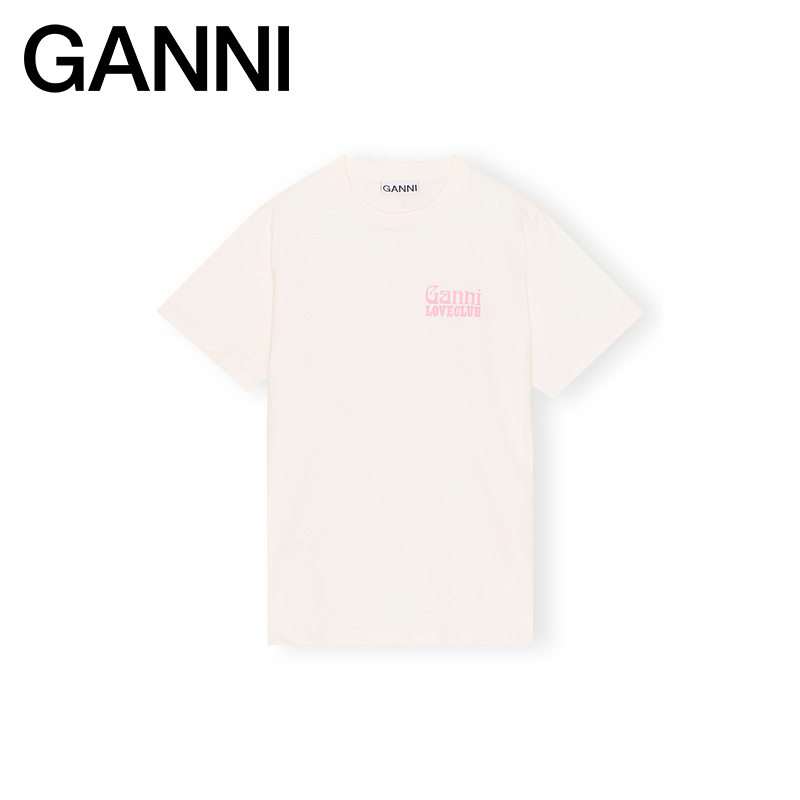 88VIP：GANNI 女装 字母印花白色圆领宽松短袖T恤衫 T3432135 560.5元