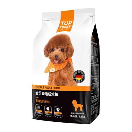 Toptrees 领先 泰迪贵宾小型成犬狗粮1.5kg *3件 95.67元（需买3件，需用券）