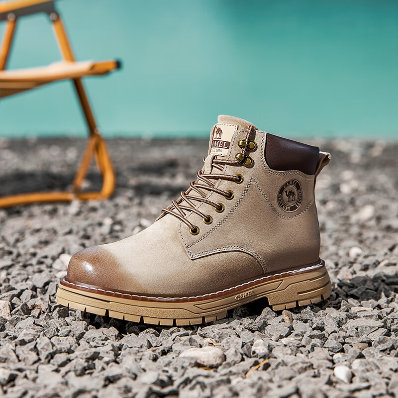 骆驼 王俊凯同款秋冬马丁靴男户外复古情侣大黄靴凯甲系列登山工装鞋子 25