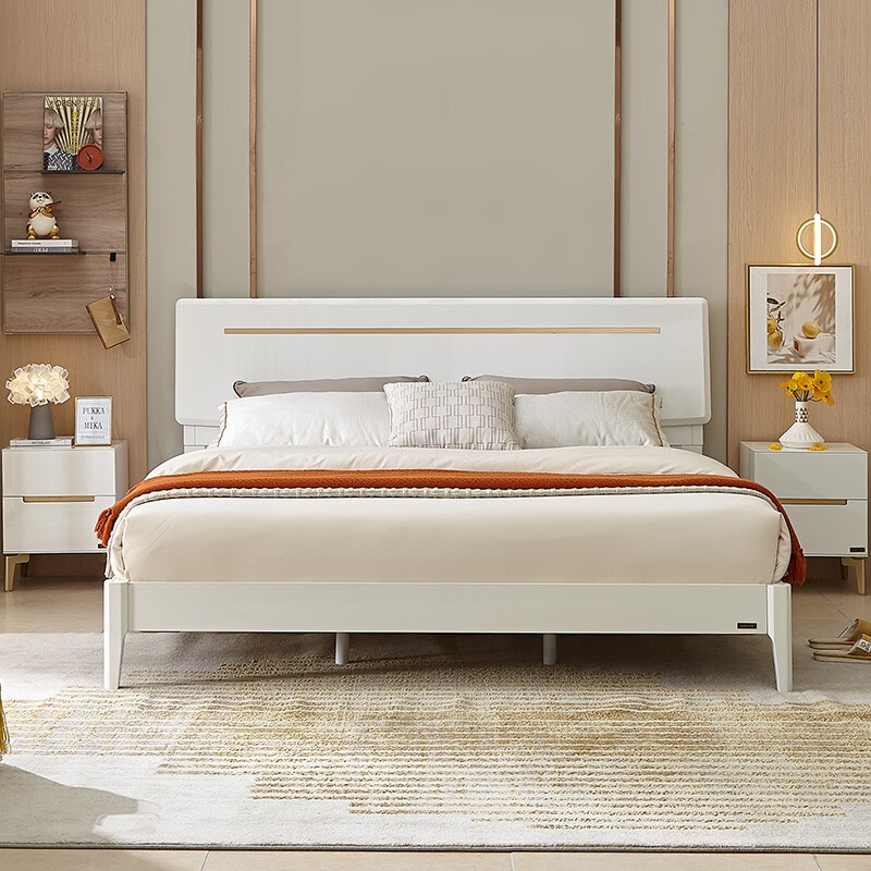 quanu全友家居双人床现代轻奢板式框架床主卧室家具大床婚床126001b