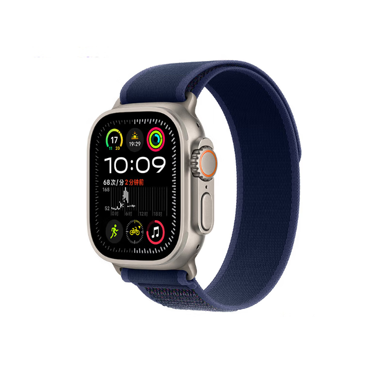 苹果 Apple Watch Ultra 2 智能手表 GPS+蜂窝版 49mm 钛金属原色表壳 蓝色野径回环