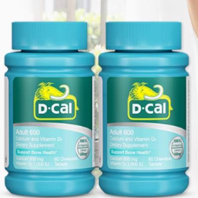 D-Cal 迪巧 维D咀嚼片成人钙600mg60粒*2 79.28元 （需用券）