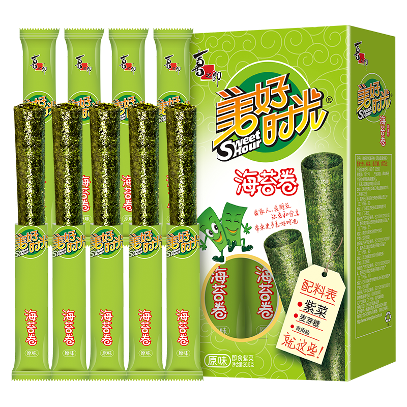 喜之郎 美好时光海苔卷 原味 26.5g 5.59元
