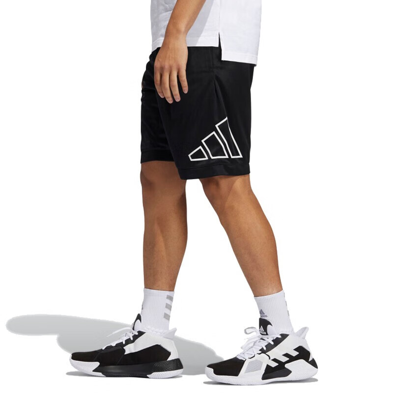 PLUS会员：Adidas 阿迪达斯 篮球系列 BIG LOGO SHORT 运动短裤 GT3018 85.14元包邮