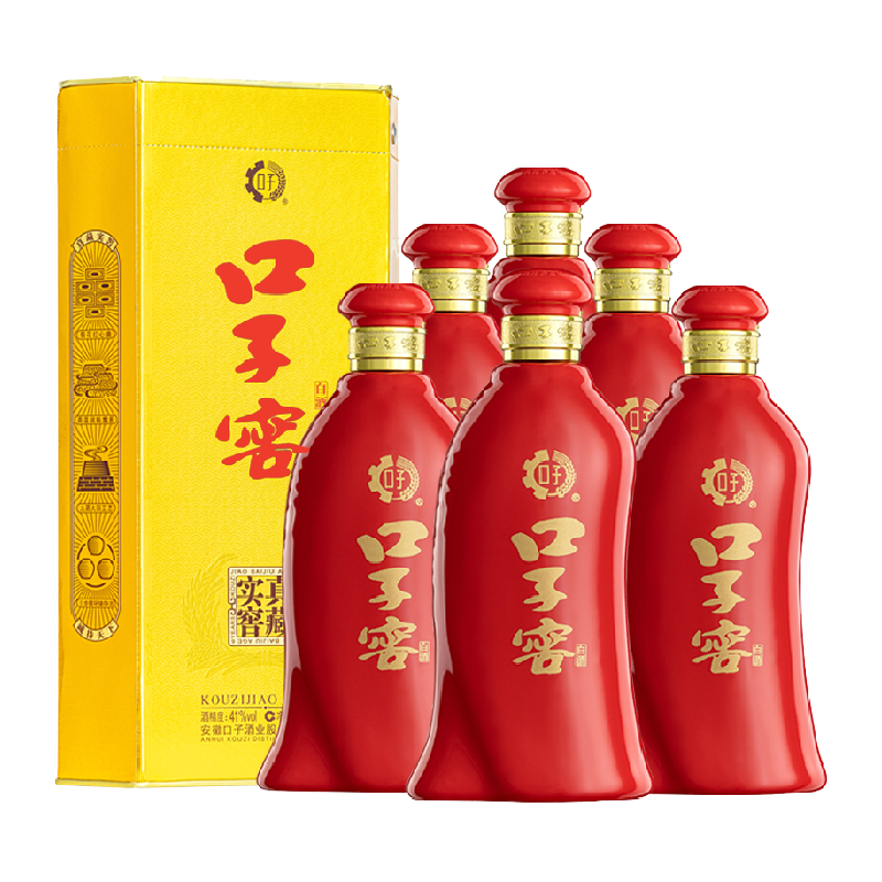 口子窖 6年型41度兼香型白酒450ML*6瓶整箱 ￥653.17