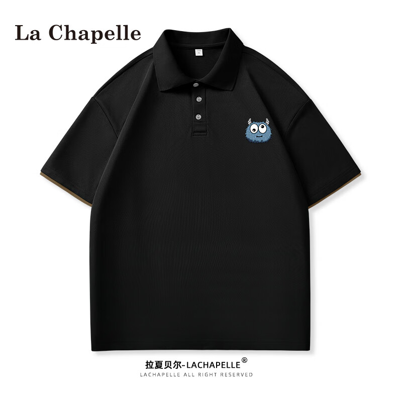 La Chapelle polo衫男短袖夏季时尚休闲宽松透气翻领户外百搭上衣t恤男 小怪兽#