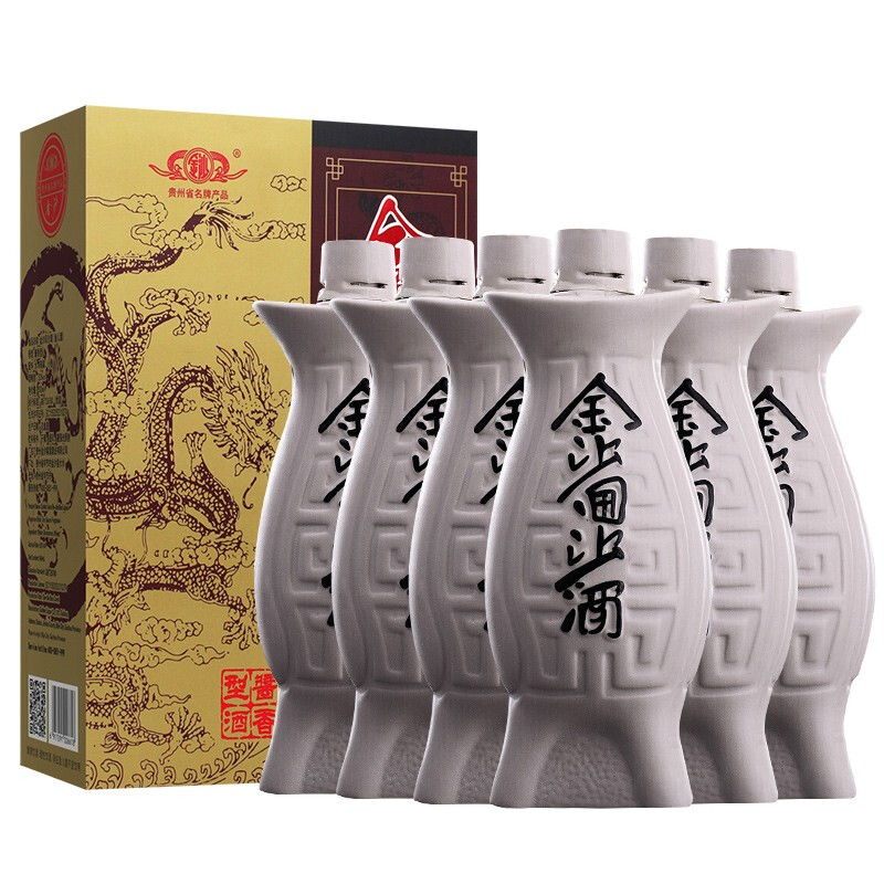 金沙 回沙酒 53度 酱香型白酒 500ml*6瓶 908元