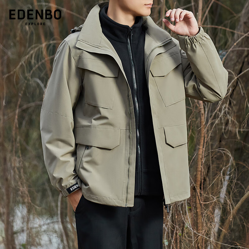 Edenbo 爱登堡 派克服男连帽冬季两件套一衣三穿外套驼色01 277.05元（需用券