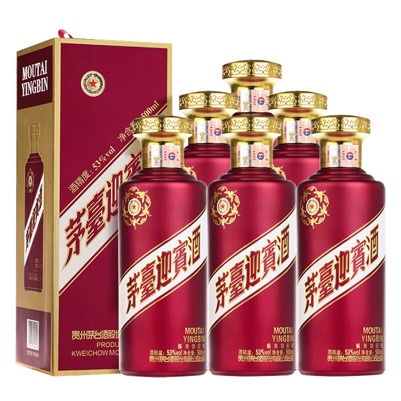 茅台 迎宾酒 紫迎宾 酱香型白酒 53度 500ml*6 整箱装 1094元包邮（若有满500-40