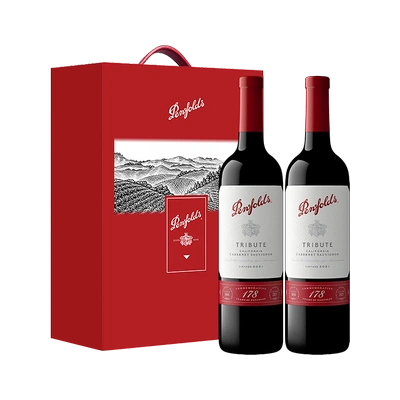 88VIP：Penfolds 奔富 178周年礼赞红葡萄酒 750ml*2瓶 礼盒装 482.6元包邮（双重优