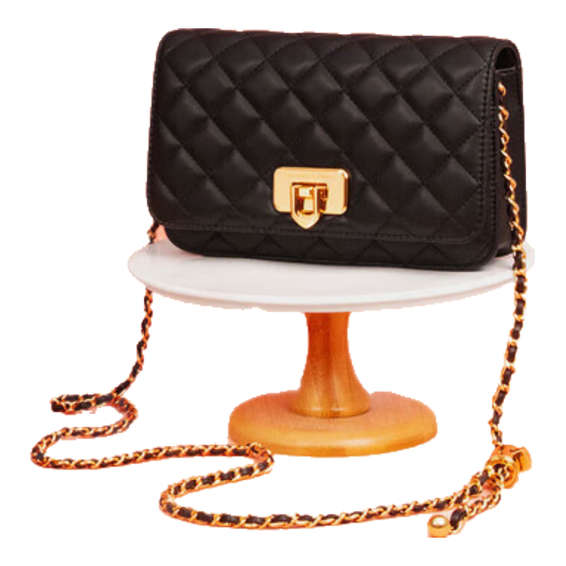 CHARLES & KEITH CHARLES&KEITH粗花呢菱格链条小方单肩斜挎包女包新CK2-70160131 Black S