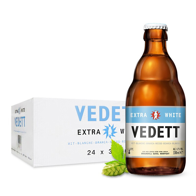 VEDETT 白熊 比利时原瓶进口小麦白啤酒 330mL*24瓶 146.5元（需用券）