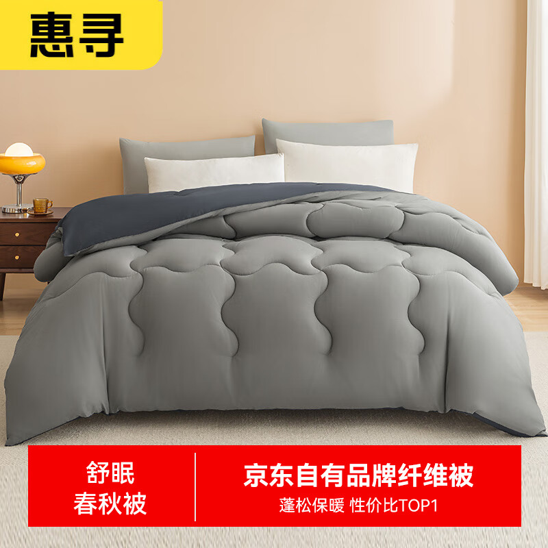 惠寻 京东自有品牌舒眠纤维被春季透气春秋被200*230cm 69元（需用券）