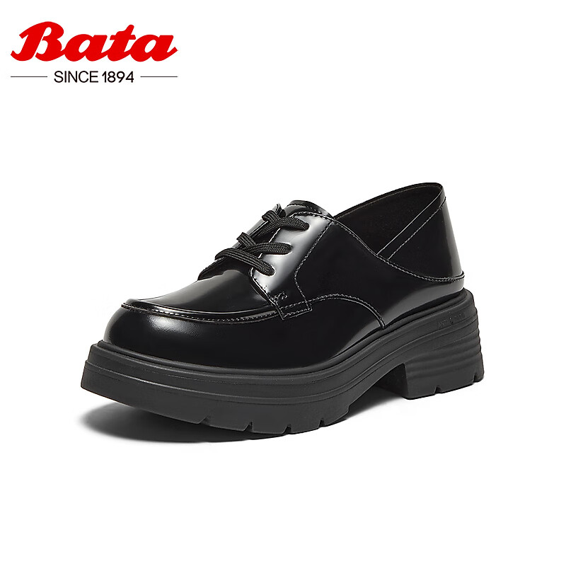 Bata 拔佳 女士牛皮英伦粗跟单鞋 AGC02CM4 327.55元（需用券）