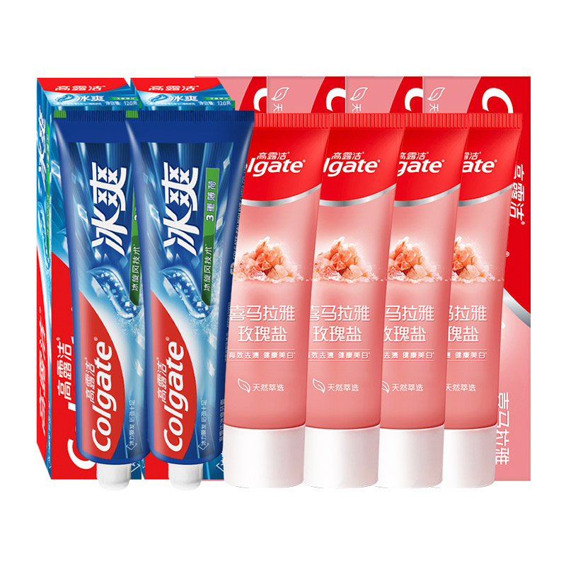 88VIP：Colgate 高露洁 牙膏喜马盐竹炭芦荟 6支家庭装 645g 24.9元（需用券）