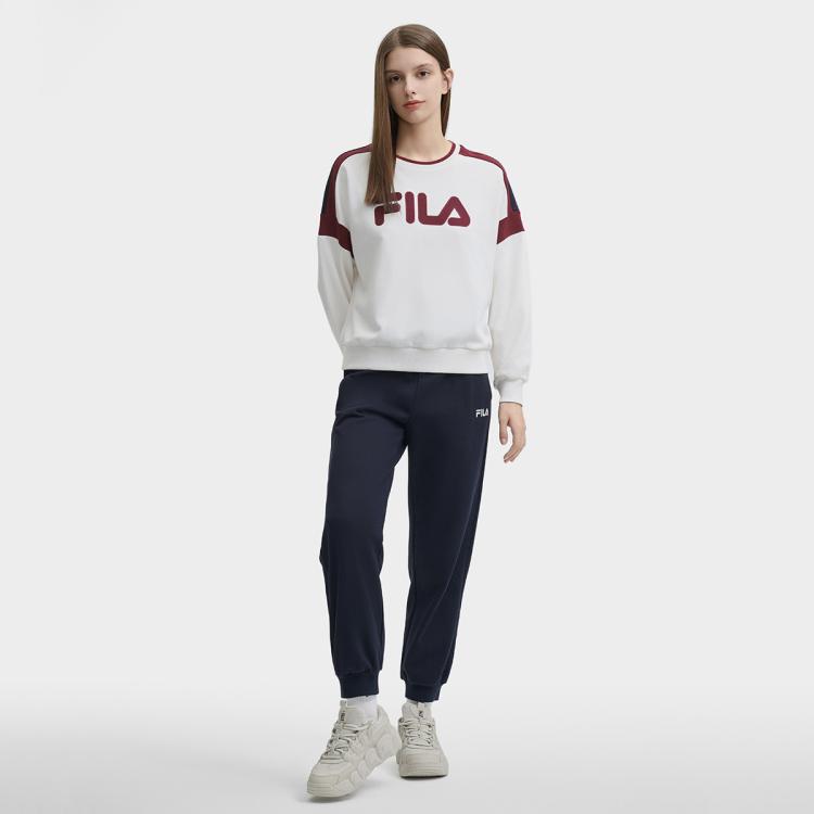 FILA 斐乐 女装女式时尚简约卫衣女士休闲宽松圆领LOGO长袖针织套头衫 499元