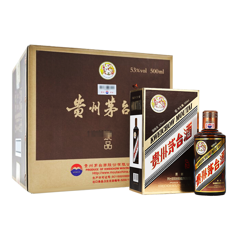 京东百亿补贴：茅台 彩釉珍品 53度 酱香型白酒 500ml*6瓶 整箱装 23754.6元 包