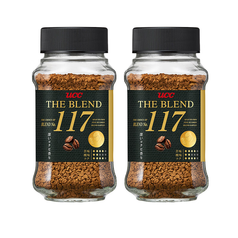 UCC 117黑咖啡粉 140g 新品 117*2瓶 61.9元（需用券）