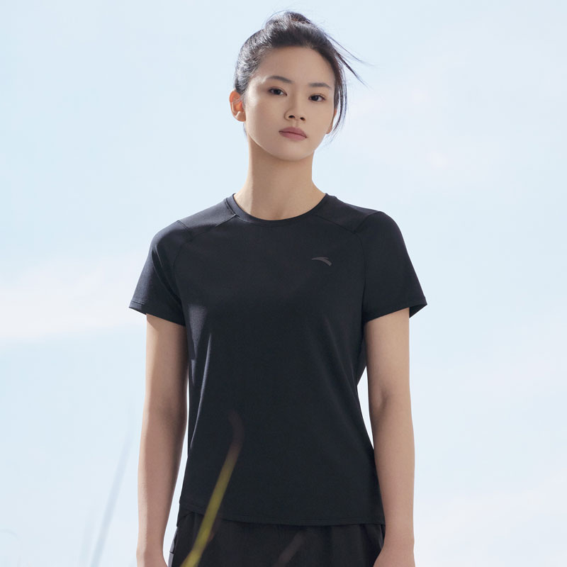 ANTA 安踏 速干T丨跑步T恤女夏季速干吸湿瑜伽健身运动透气短袖休闲上衣 79.1