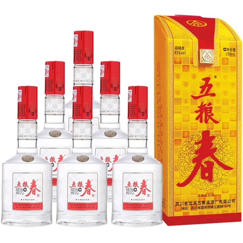 五粮浓香 五粮春45度250ml*6瓶 浓香型白酒 210元（需用券）