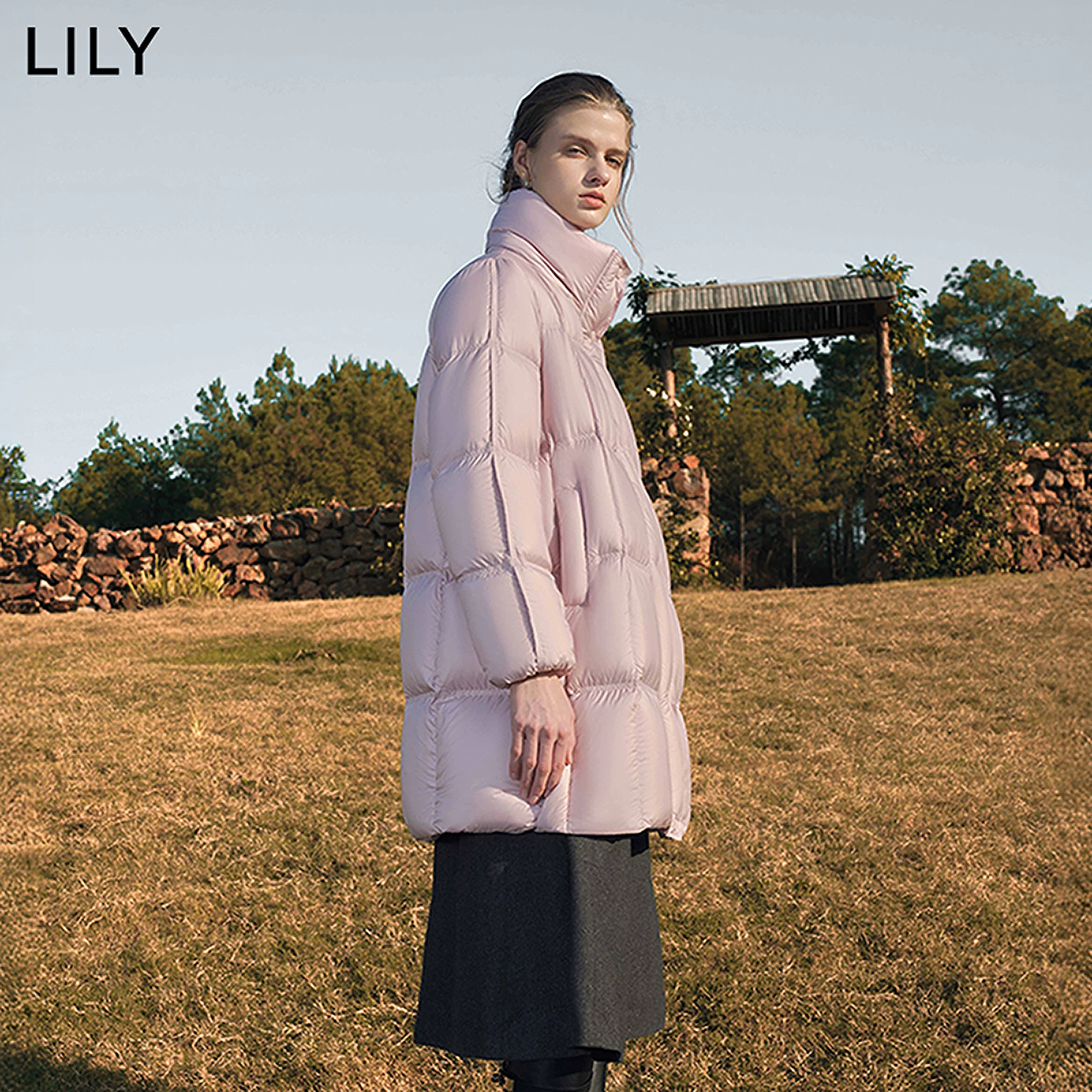 LILY 0感泡芙中长款鹅绒服 839元 - 清风线报