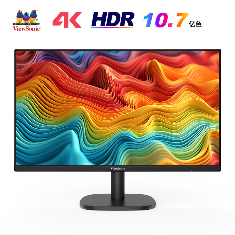 ViewSonic 优派 VA2763-4K-HD 27英寸 VA 显示器（3840×2160、60Hz、99%sRGB、HDR10） 696元