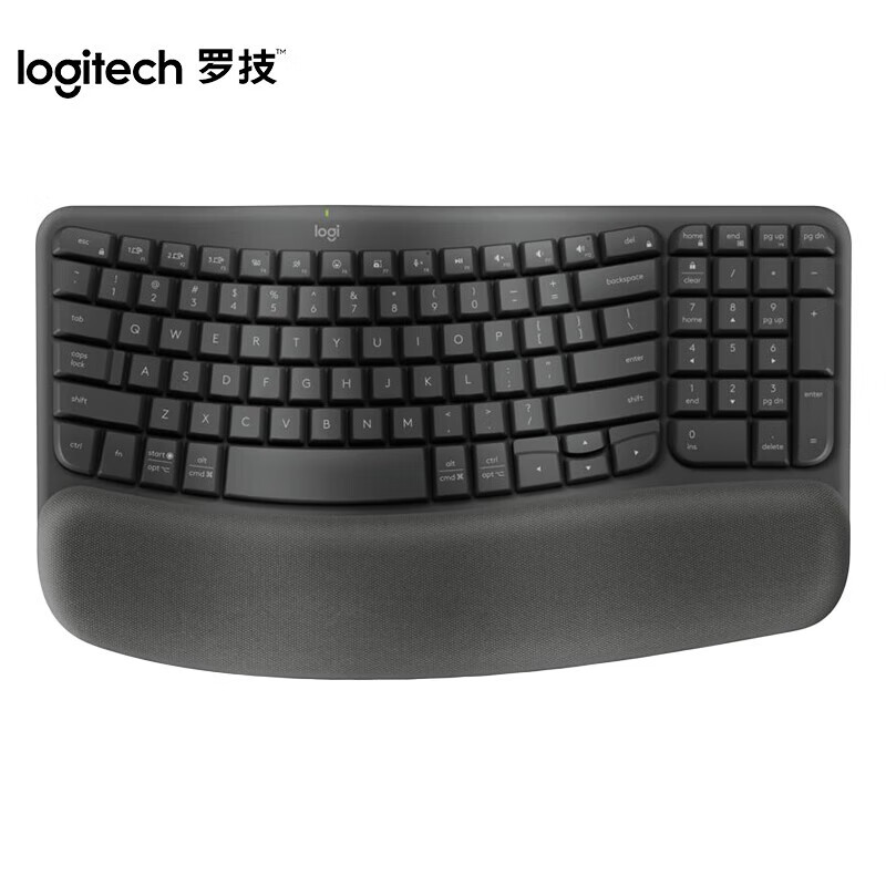 罗技（logitech） Wave Keys人体工学键盘 黑色 384.00元