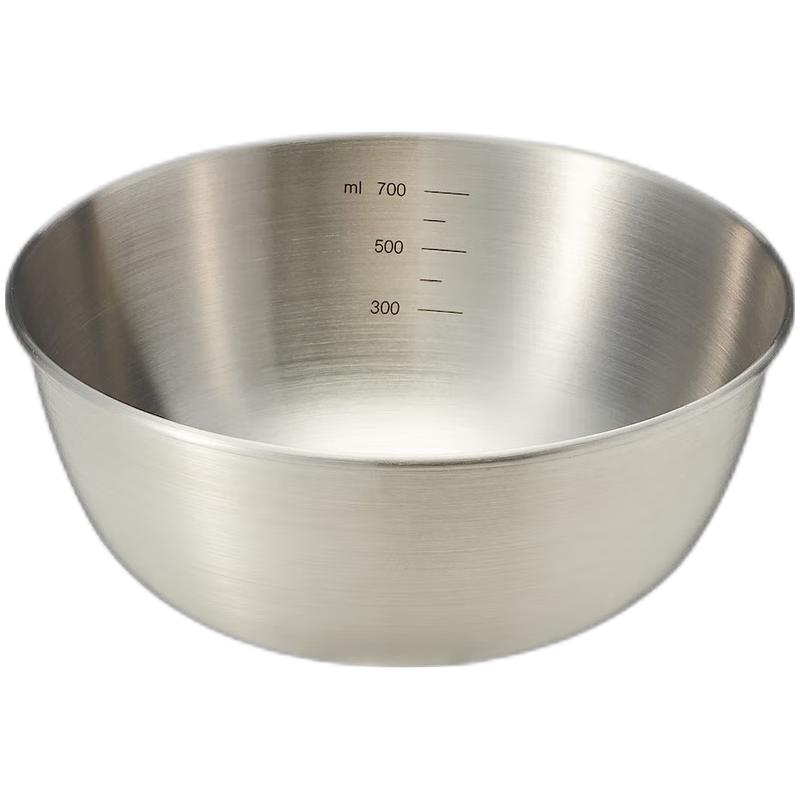 無印良品 MUJI 不锈钢盆 餐具 家用和面盆洗菜盆沙拉拌菜 银色S 直径16*高6.5cm
