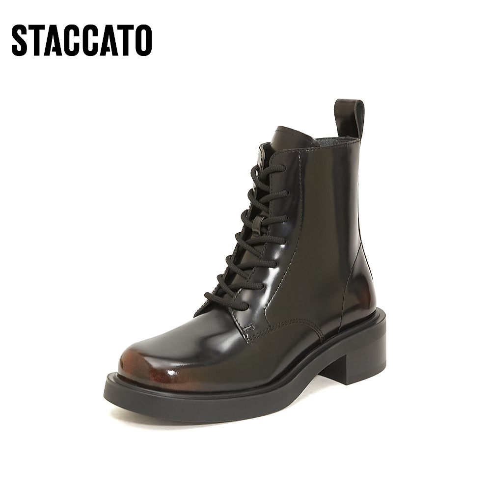 STACCATO 思加图 冬季新款英伦风厚底马丁靴短靴女皮靴EFT01DD2 498.89元（需用券
