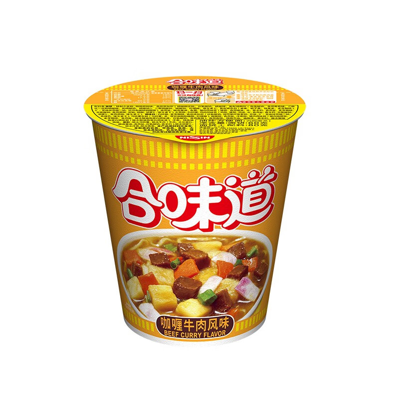 CUP NOODLES 合味道 标准杯 咖喱牛肉风味 泡面80g 4.1元（需用券）