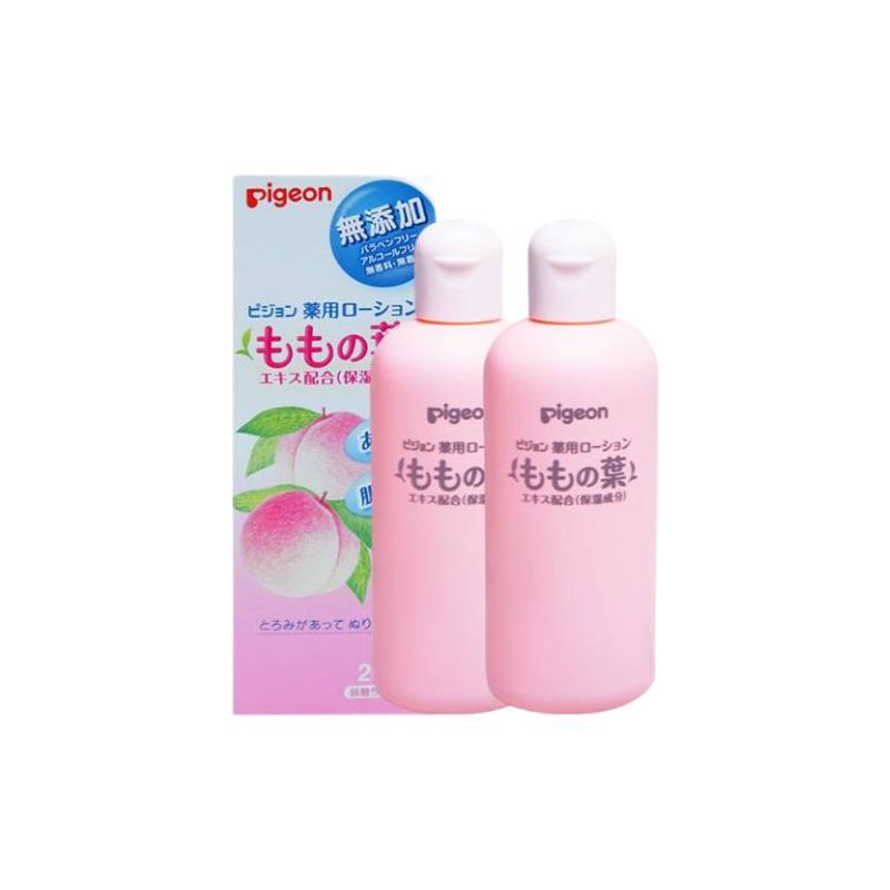 Pigeon 贝亲 桃子水桃叶婴儿儿童液体爽身露保湿四季通用200ml*2日本原装进口 