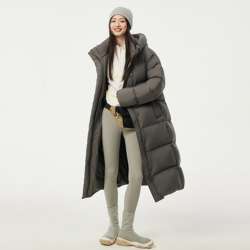 坦博尔 冬季羽绒服女长款连帽加厚面包服美拉德 597.09元