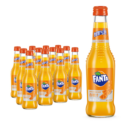 Coca-Cola 可口可乐 oca-Cola 可口可乐 Fanta 芬达 可口可乐 芬达经典橙味汽水玻