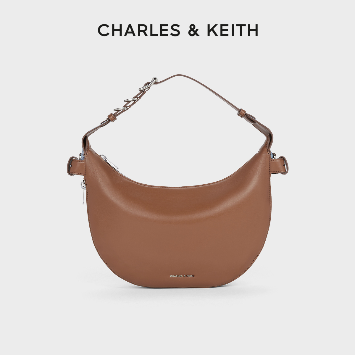 CHARLES & KEITH CHARLES&KEITH春季女包CK2-40671621柔软多用拉链手提单肩新月包 669元