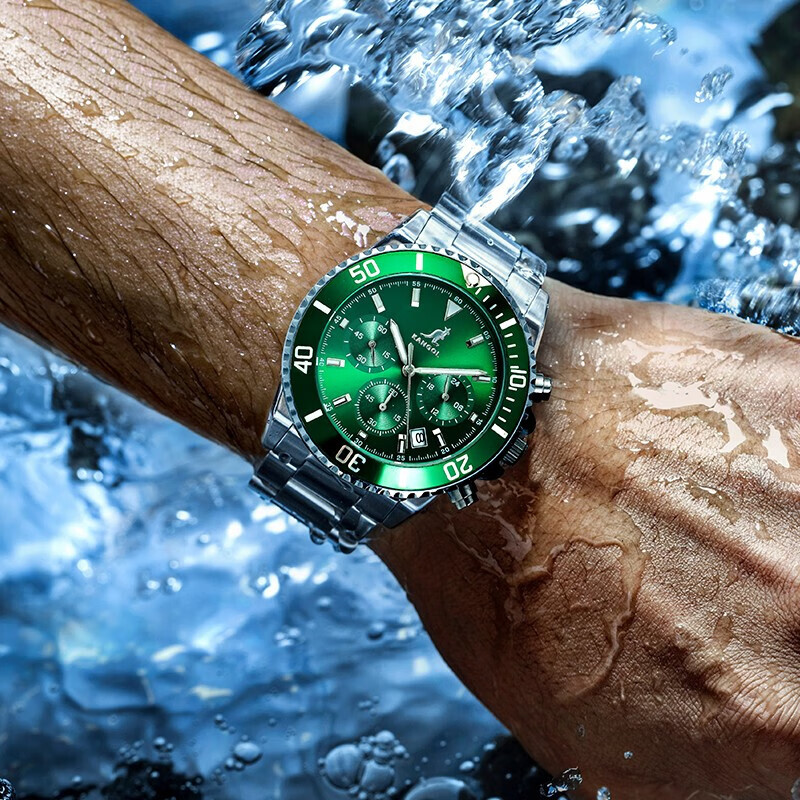 kangol 英国袋鼠绿水鬼系列手表男防水夜光商务风男腕表送老公生日