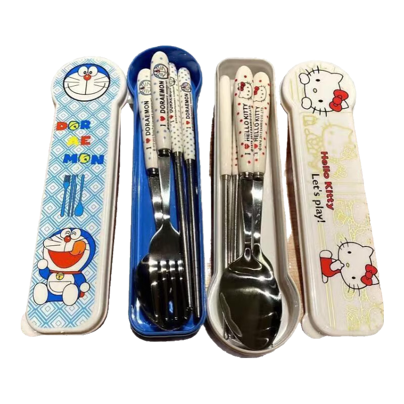 高颜值筷子勺子套装 KT猫四件套+叮当四件套 5.98元