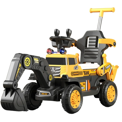 儿童挖掘机玩具车可坐人男孩遥控电动挖土机可坐大型号工程车勾机 57元