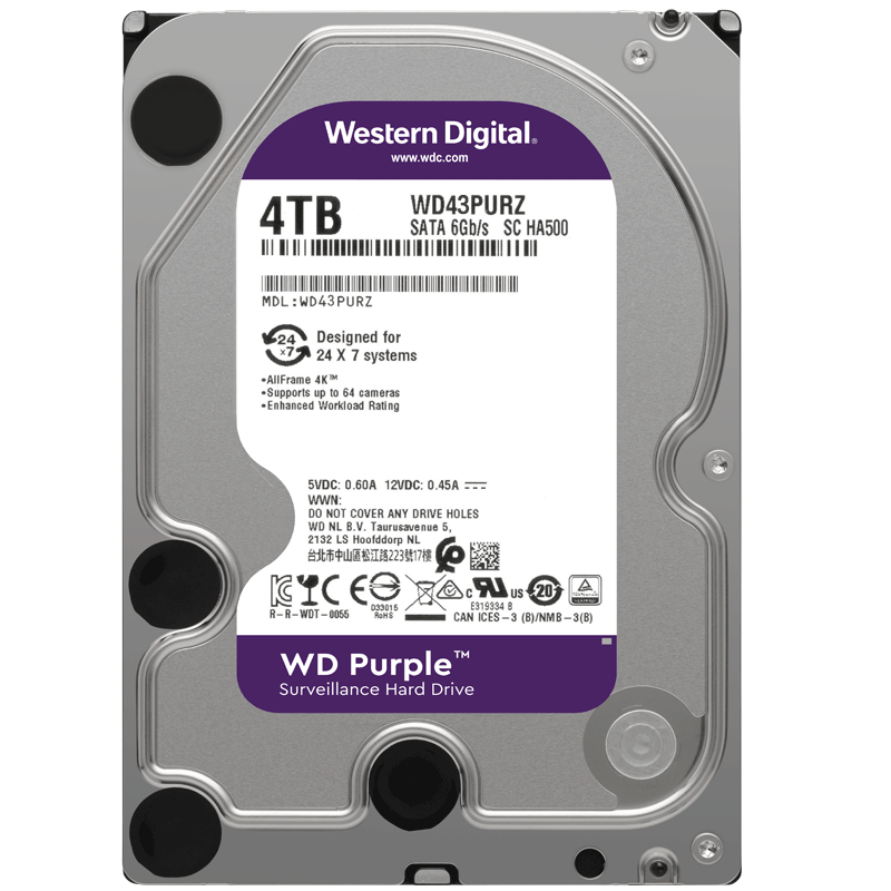 PLUS会员：Western Digital 西部数据 监控级硬盘 WD Purple 西数紫盘 4TB 556.11元
