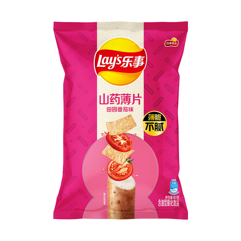 88VIP：Lay's 乐事 山药薄片田园番茄味80g×1包零食小吃休闲食品凑单夜宵 4.85